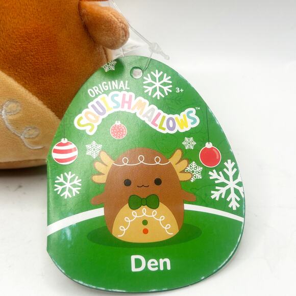 Squishmallows Ornament Den the Gingerbread Axolotl 4-Inch Plush Ornament NWT - Picture 3 of 5